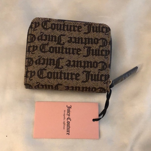 Juicy Couture Taupe Dark Brown Eastside Westside Small ZA Wallet Lock & Key NWT - Picture 9 of 16